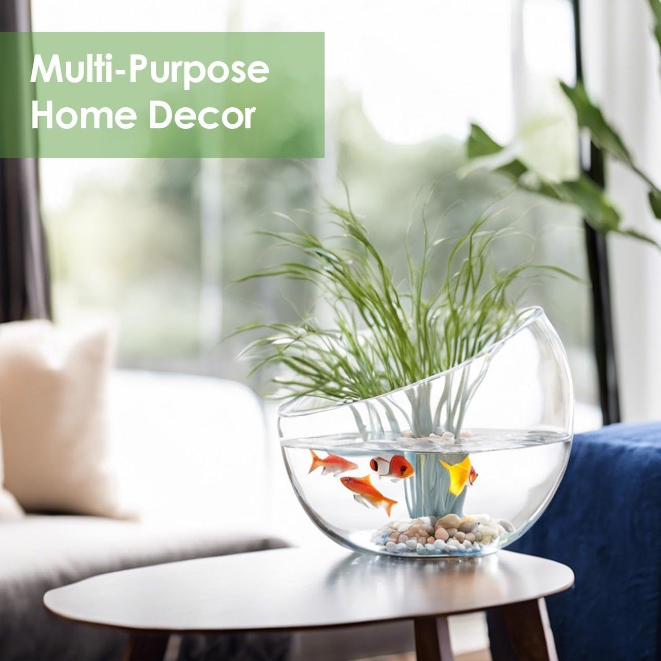 Craft And Party, Slantted Glass Cut Bubble Bowl, 6" Height x 7" Width Slantted Bubble vase for Terraium, Flower vase Centerpiece, Set of 4