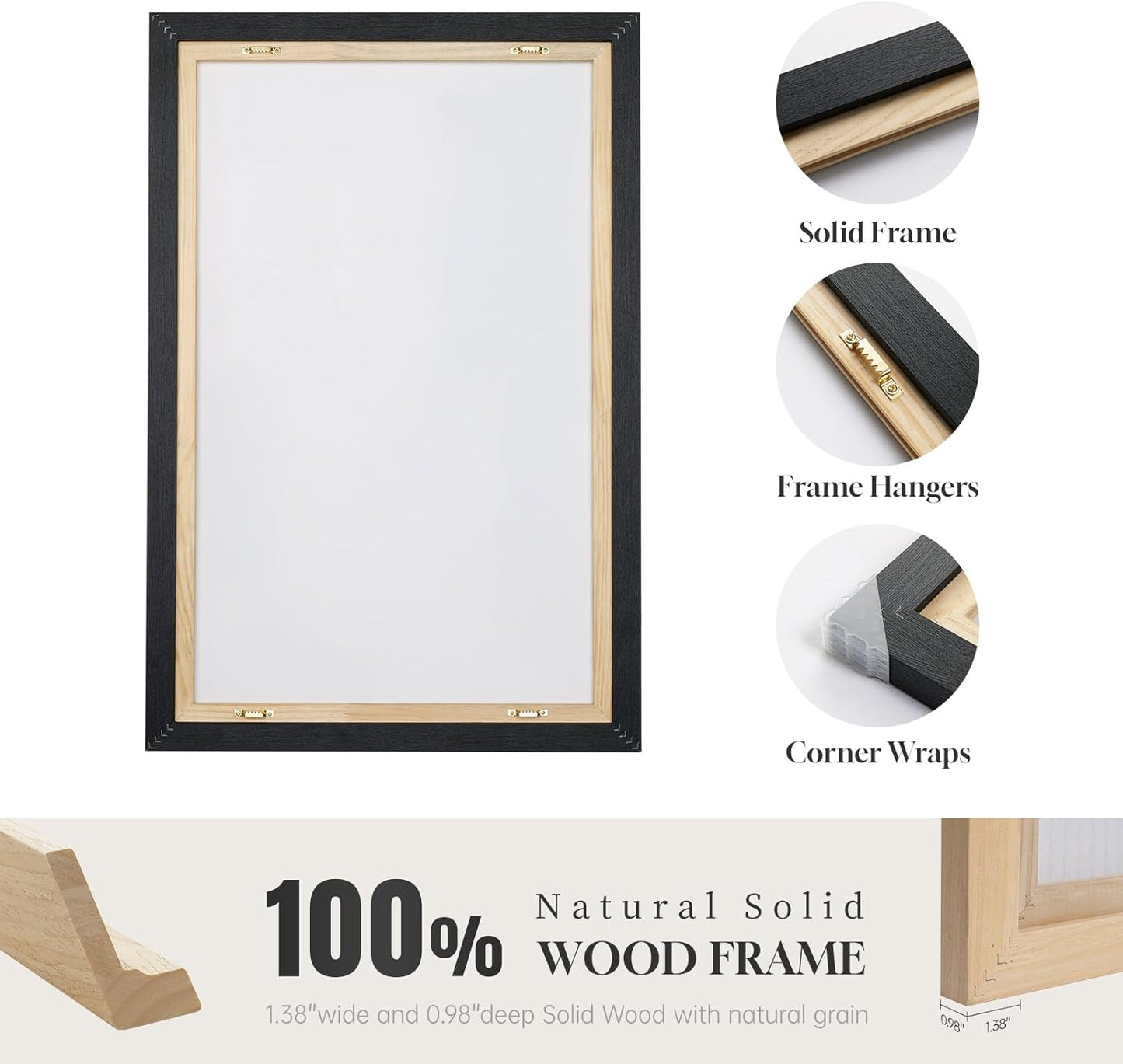 Framed Extra Large Blue Abstract Wall Art for Living Room, Modern Canvas Prints Painting Artwork for Walls, Minimalist Abstract Pictures for Living Room Dining Room Bedroom Office Wall Decor 30x60 In