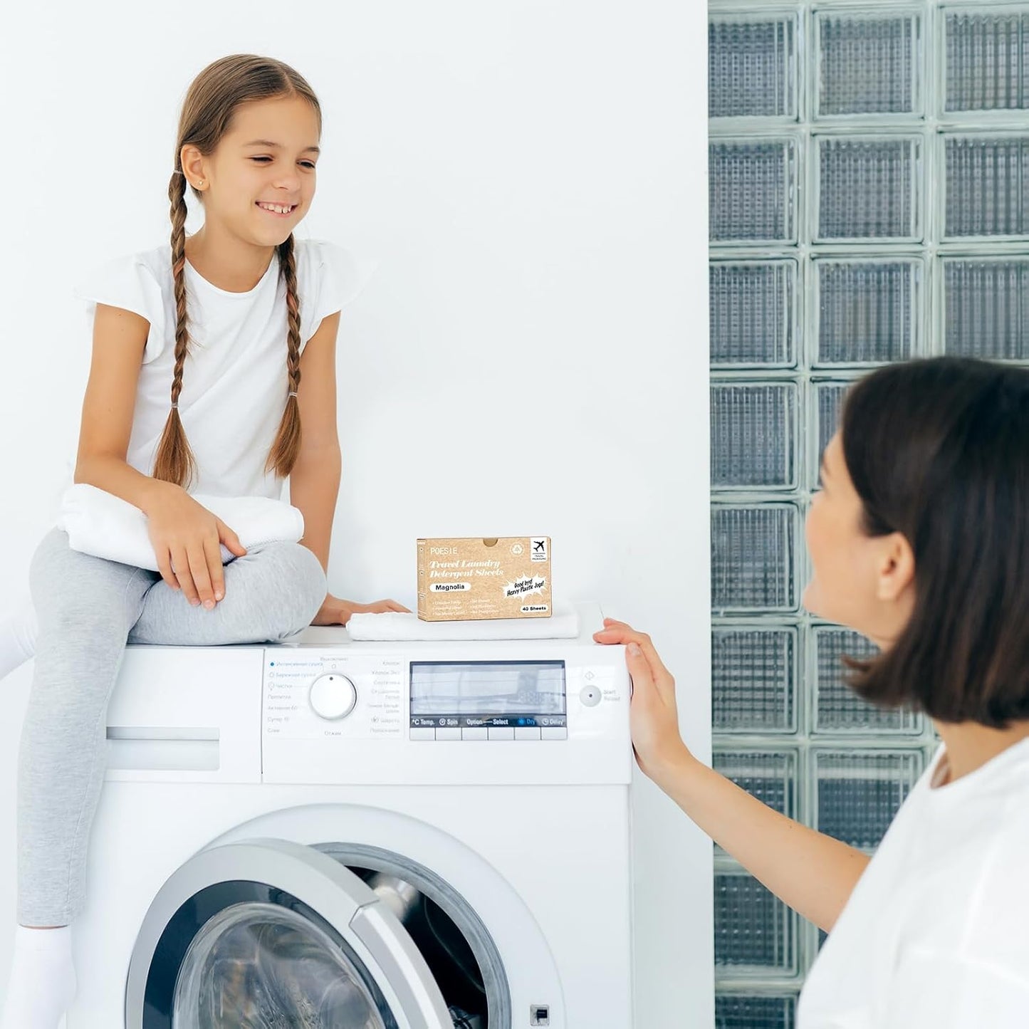 Poesie Magnolia Travel Laundry Detergent Strips 40 Sheets Liquidless Laundry Foam Sheet for Travel Dorm Home