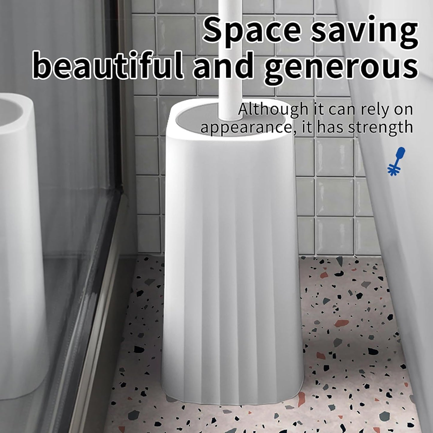 Toilet Brush & Holder Set, 2 Pack Toilet Brushes for Bathroom with Holder, Lightweight Plastic Handle, Space Saving for Storage, Deep Cleaning, Drip-Proof, Easy to Assemble