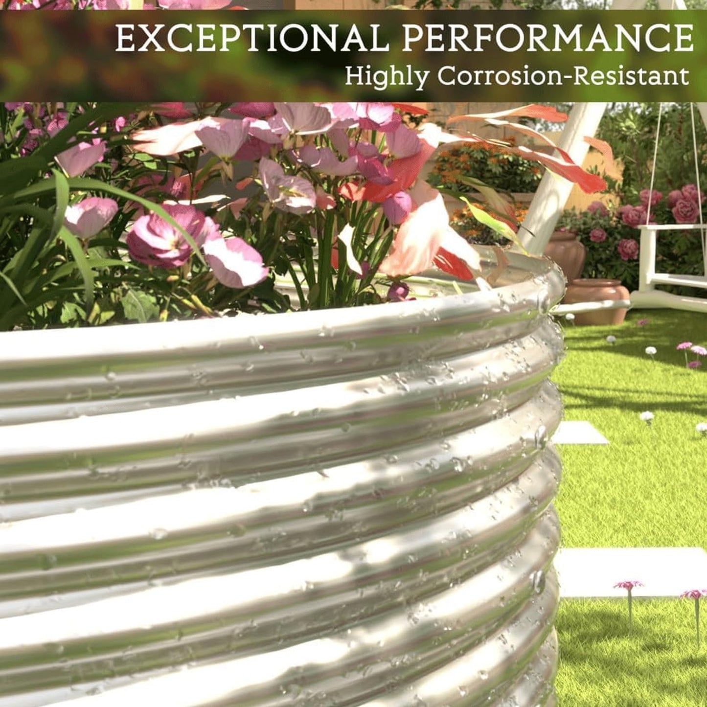 2 Pack 6x3FT Tall Galvanized Raised Garden Bed Outdoor,Metal Garden Bed for Vegetables,Steel Raised Beds for Gardening,Above Ground Garden Box for Flower-TA0