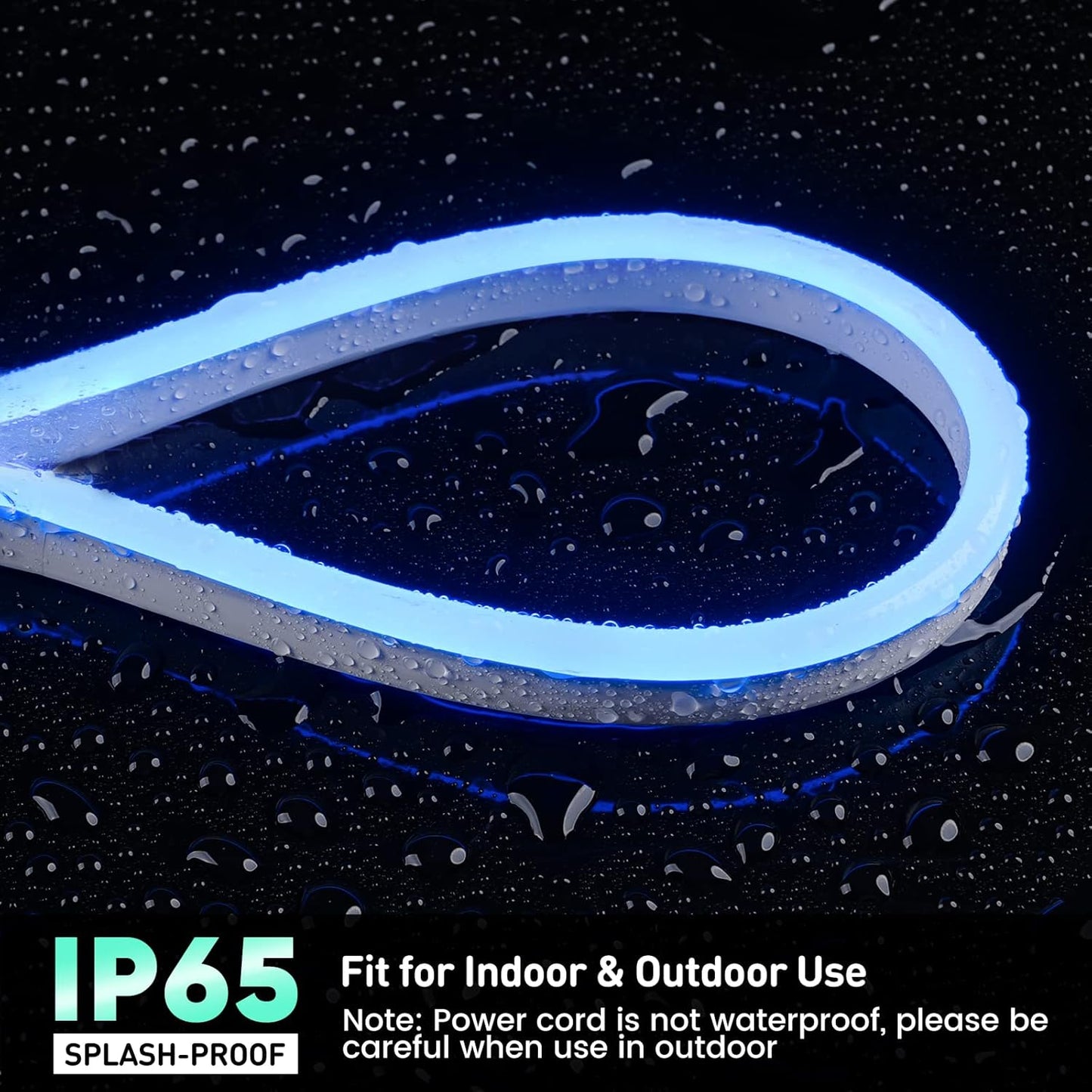 GZBtech Flexible LED Neon Rope Lights 50FT,AC 110-120V Waterproof Strip Light, 120 LEDs/M Cuttable Connectable Neon Lighting for Indoor Outdoor Home Decor/Commercial Building Use-Blue 15M