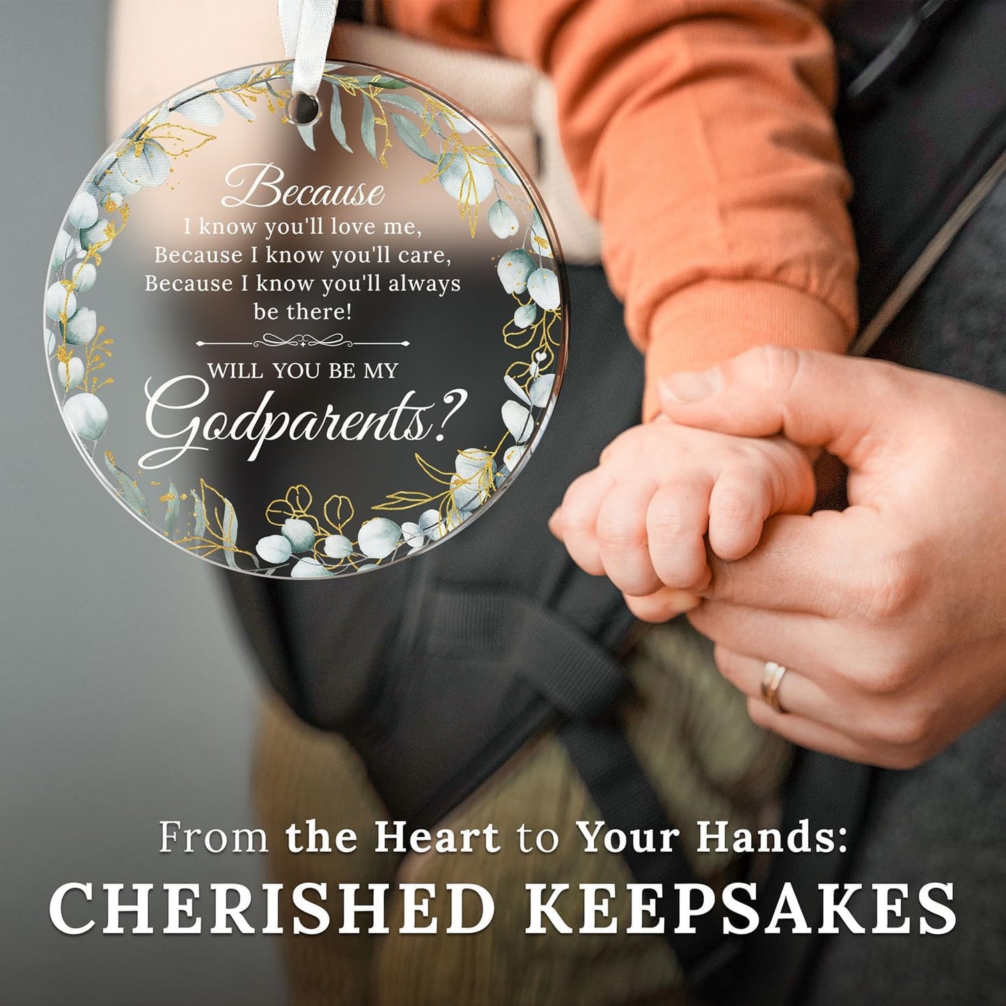HEXMOZ Godparents Proposal Gift - Will You Be My Godparents Ornament - Godparent Gifts for Baptism, Catholic Godparent Ornament, Present from Godchild - Acrylic Christmas Ornaments 2025