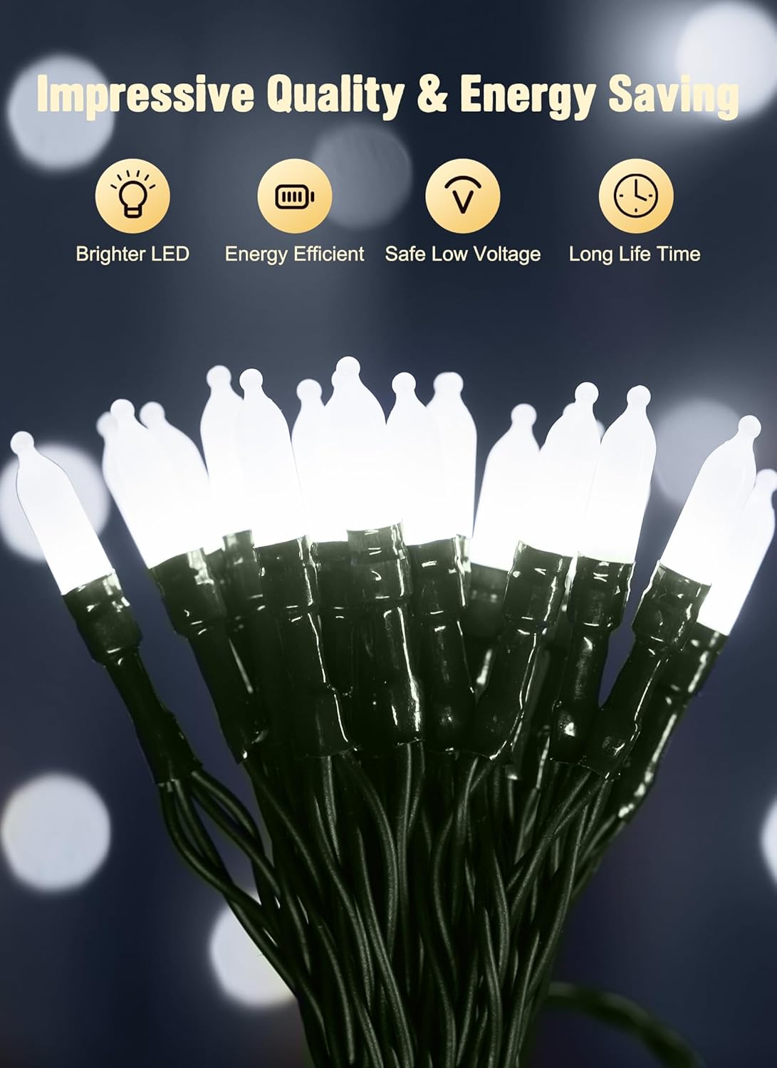 2 Pack Battery Operated Christmas String Lights, 8ft 20 LED Mini Lights with Timer, Christmas Tree Light for Indoor Outdoor Bedroom Wedding Party Holiday Xmas Decoration,Pure White