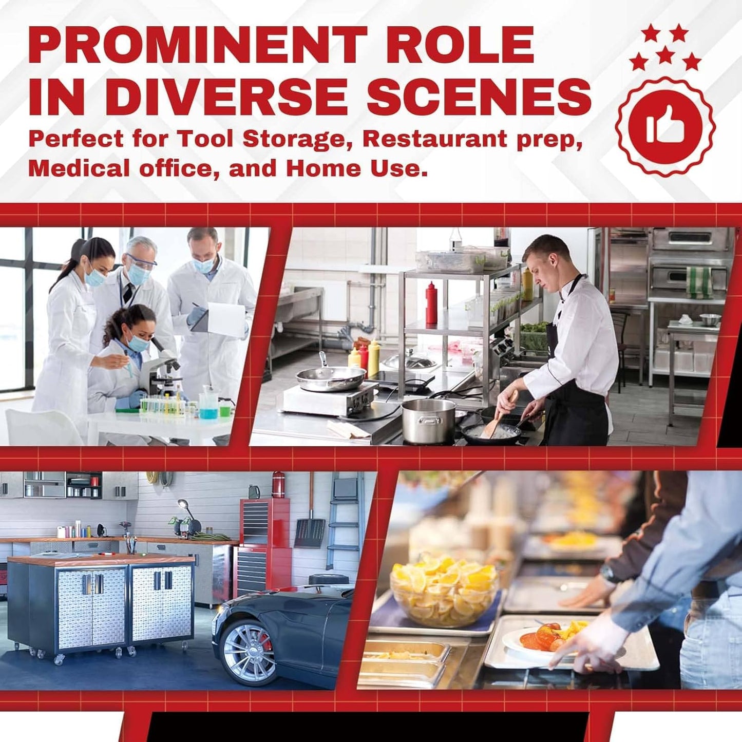 DuraSteel Food Prep Stainless Steel Table - 24 x 12 Inch Commercial Metal Workbench with Adjustable Under Shelf - NSF Certified - for Restaurant, Warehouse, Home, Kitchen, Garage