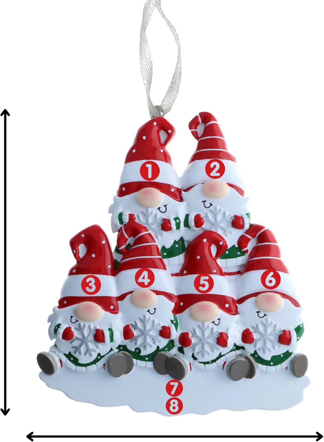 2025 Family Christmas Ornament β Personalized Ornament for Families β Custom Gnome Family Ornament β Holiday Tree Decoration Keepsake Gift (Family of 6)