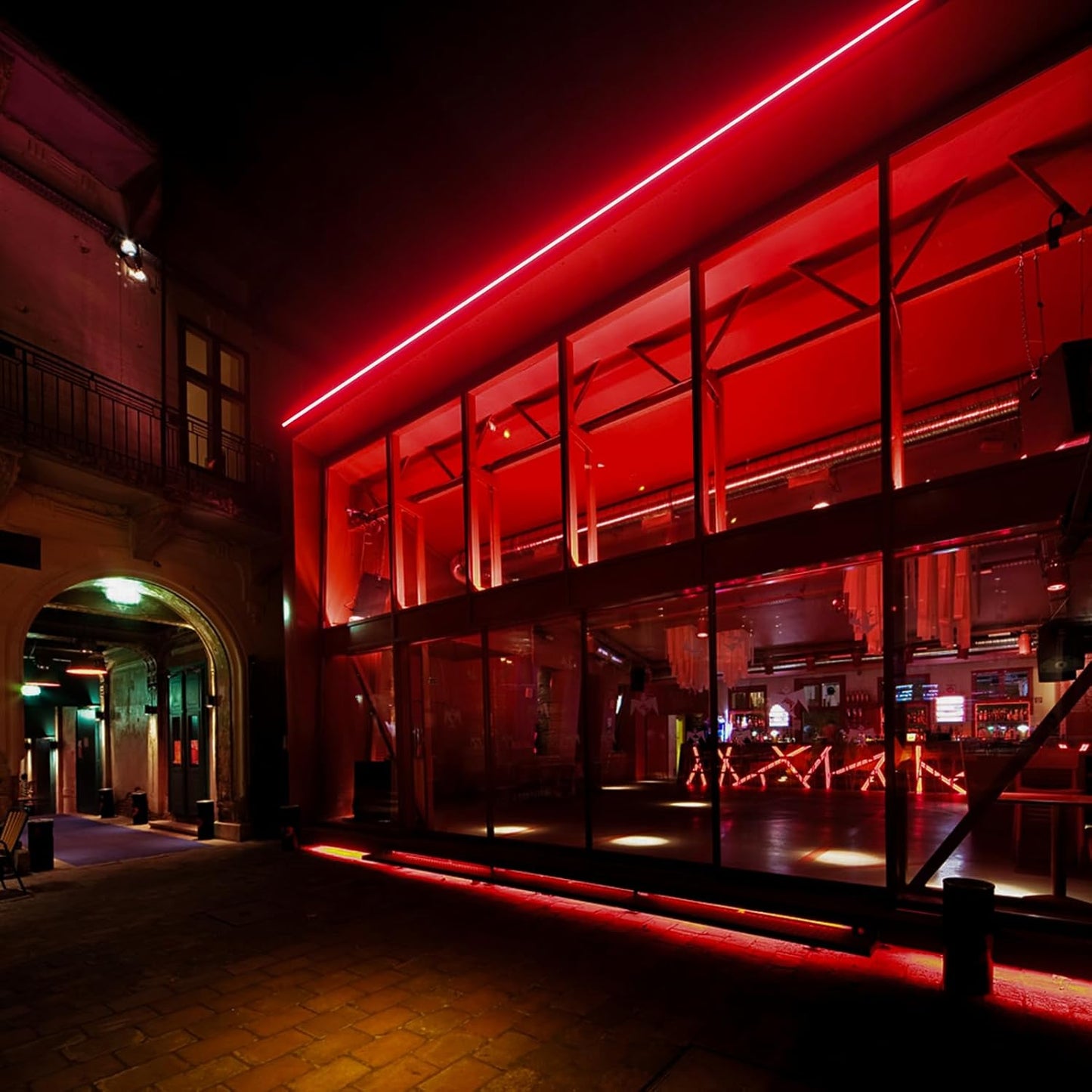 GZBtech Flexible LED Neon Rope Lights 16.4FT,AC 110-120V Waterproof Strip Light, 120LEDs/M Cuttable Connectable Neon Lighting for Indoor Outdoor Home Decor/Commercial Building Use-Red 5M