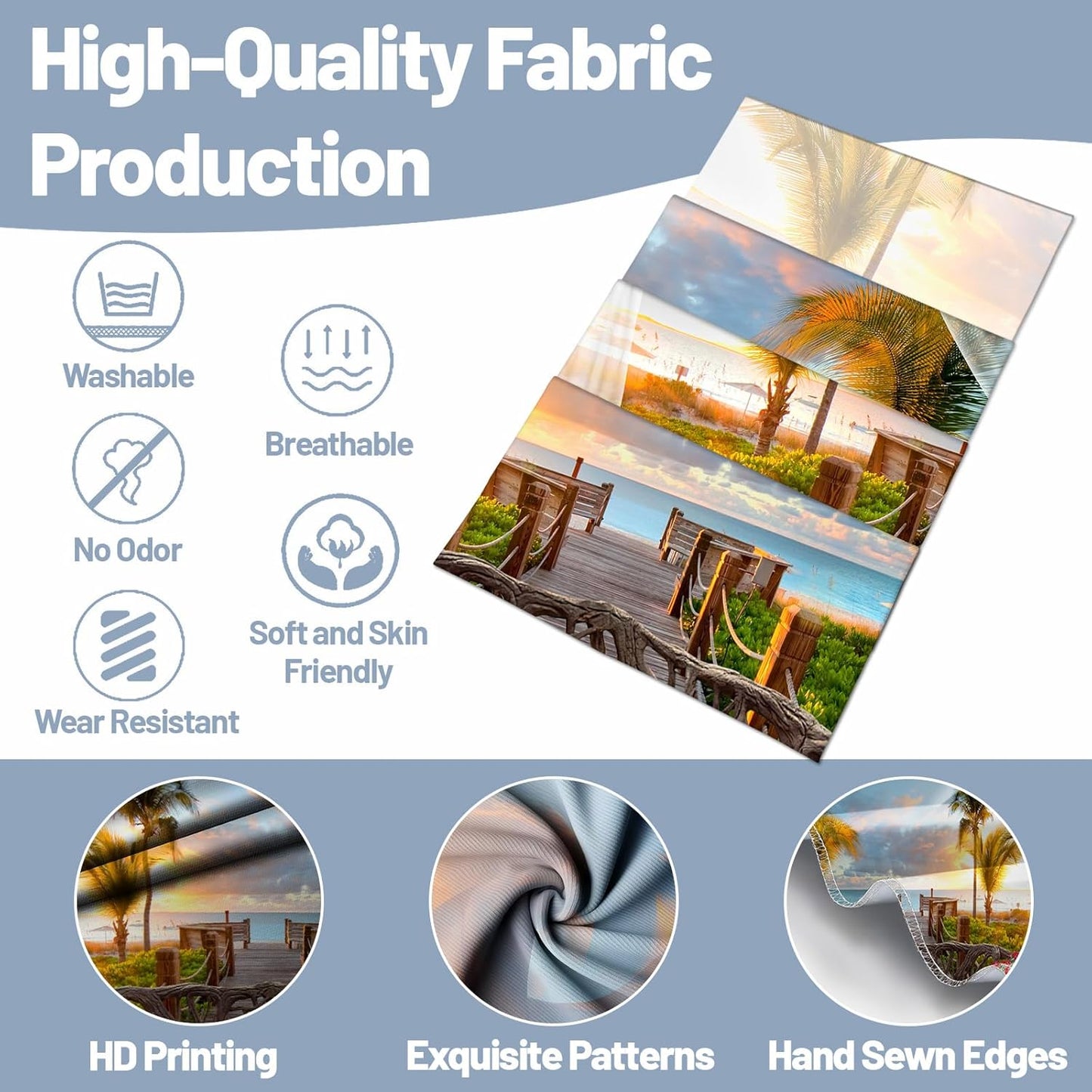 dueeia Beach Window Tapestry Wall Hanging Beachy Coastal Ocean Nature Tropical Landscape Scenic Tapestries for Bedroom Living Room Wall Decor (90.6"x70.9")