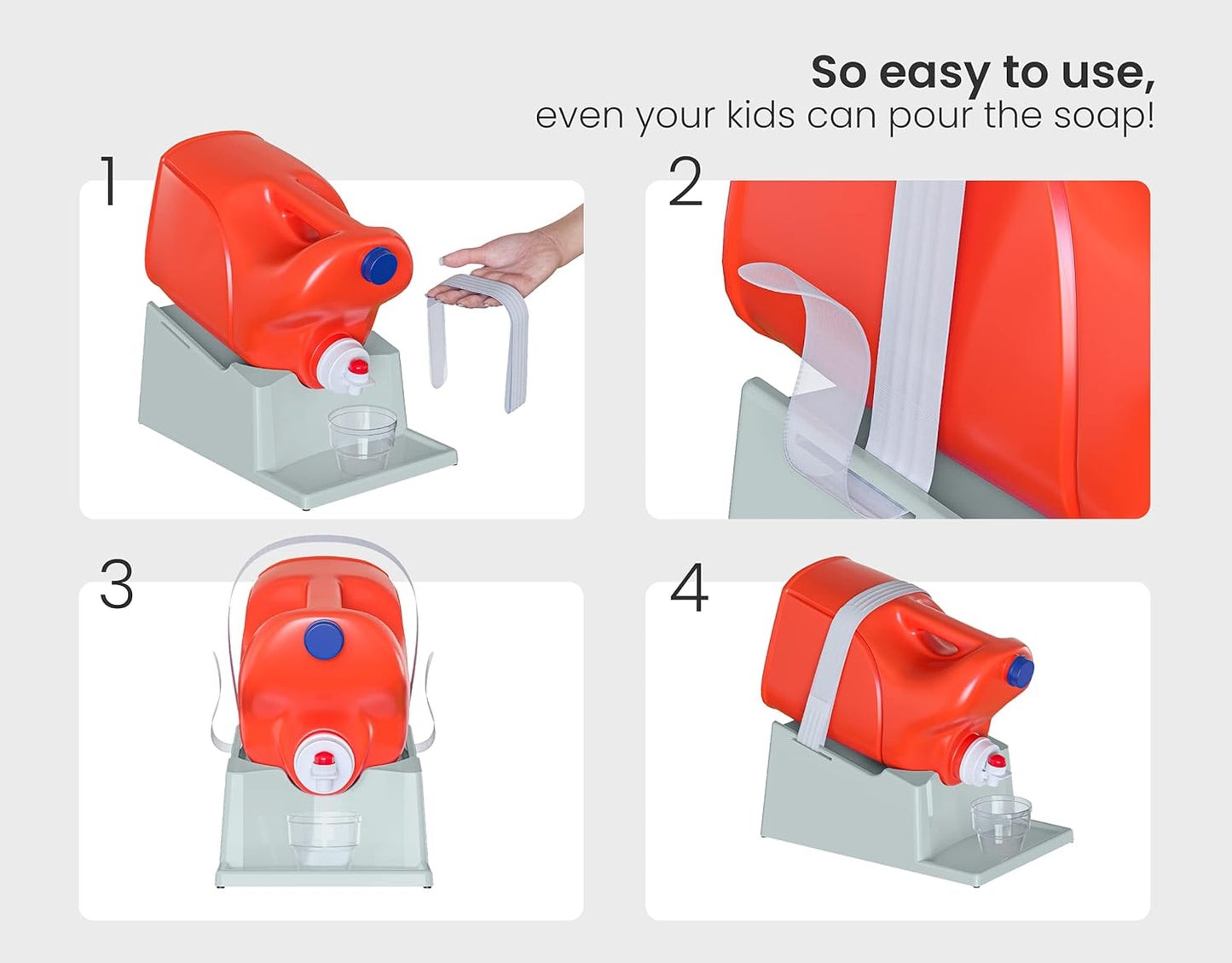 TidyFriend Laundry Detergent Holder Stand Organizer with Drip Tray, 2 Pack Laundry Soap Holder with Non-Slip Rubber Feet for Washing Space Organization, Angled Downward Slope for Easy Pouring (Blue)