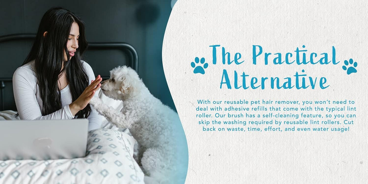 Lint Brush and Pet Hair Remover for Laundry, Clothes, Couches, Car Seats, Furniture and Fabric. Reusable Dog and Cat Fur Wizard Hair Removal Brush. ALLISTAR (Sky Blue)