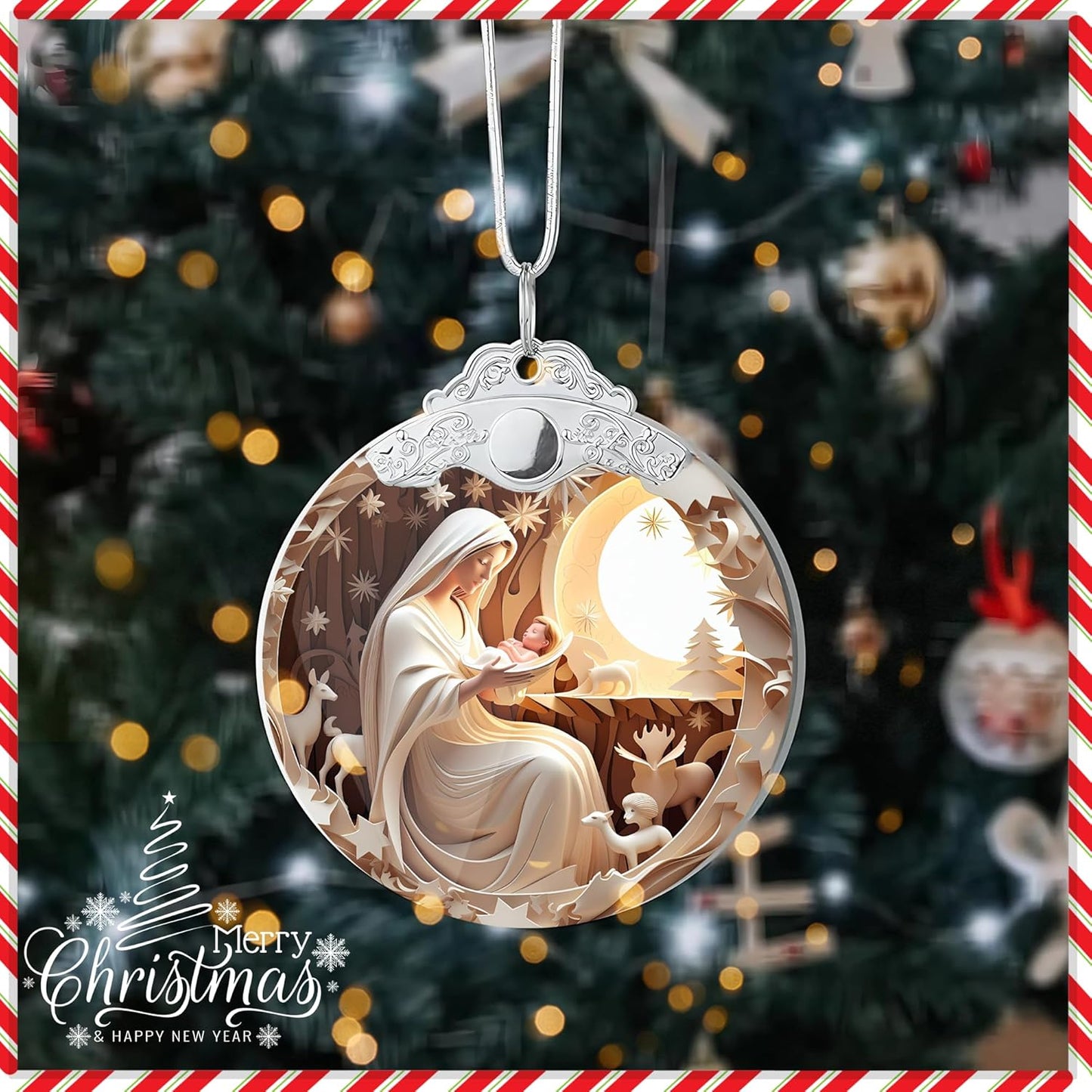 2025 Christmas Ornament, Nativity Ornaments, Nativity Ornament, White Elephant Gifts, Christmas Ornament, Tree Ornaments, Gag Gifts Funny Adult (White Nativity)