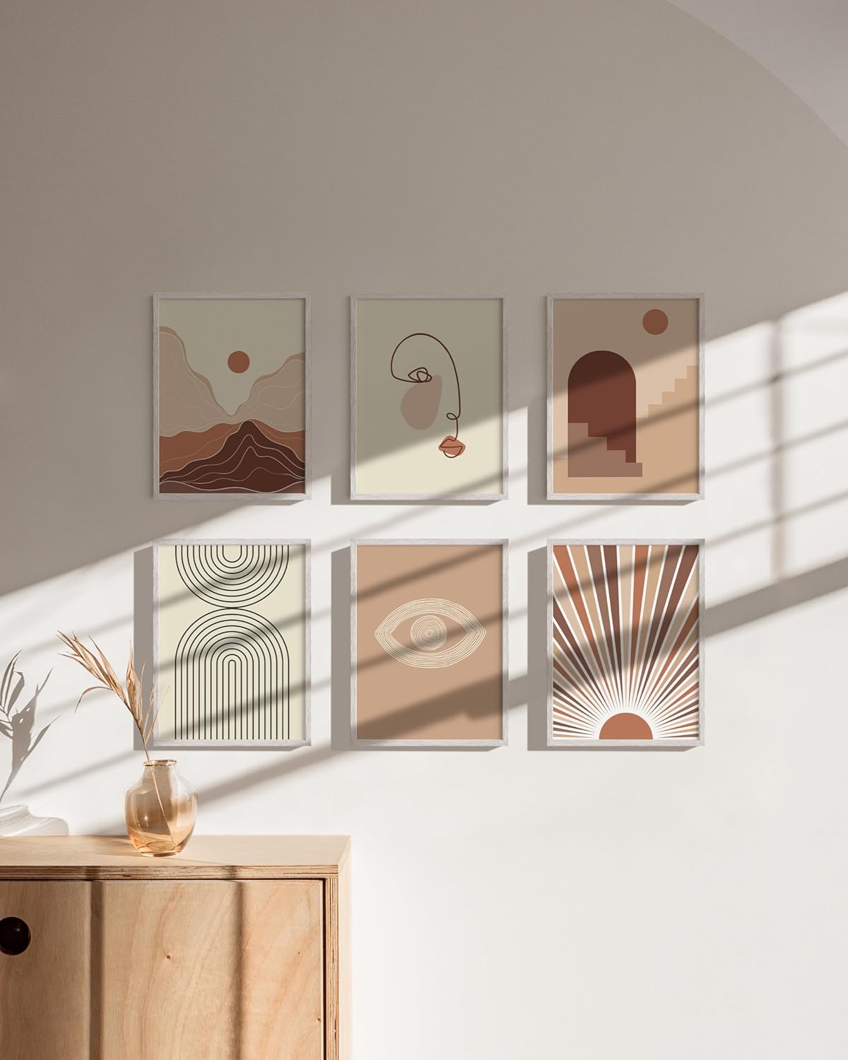 HAUS AND HUES Set of 6 9 X 12 Picture Frames for Wall - 9x12 Frame Collage, 9x12 Picture Frame Sets Wooden Frames, 12x9 Picture Frames in Bulk (White Oak Frame)