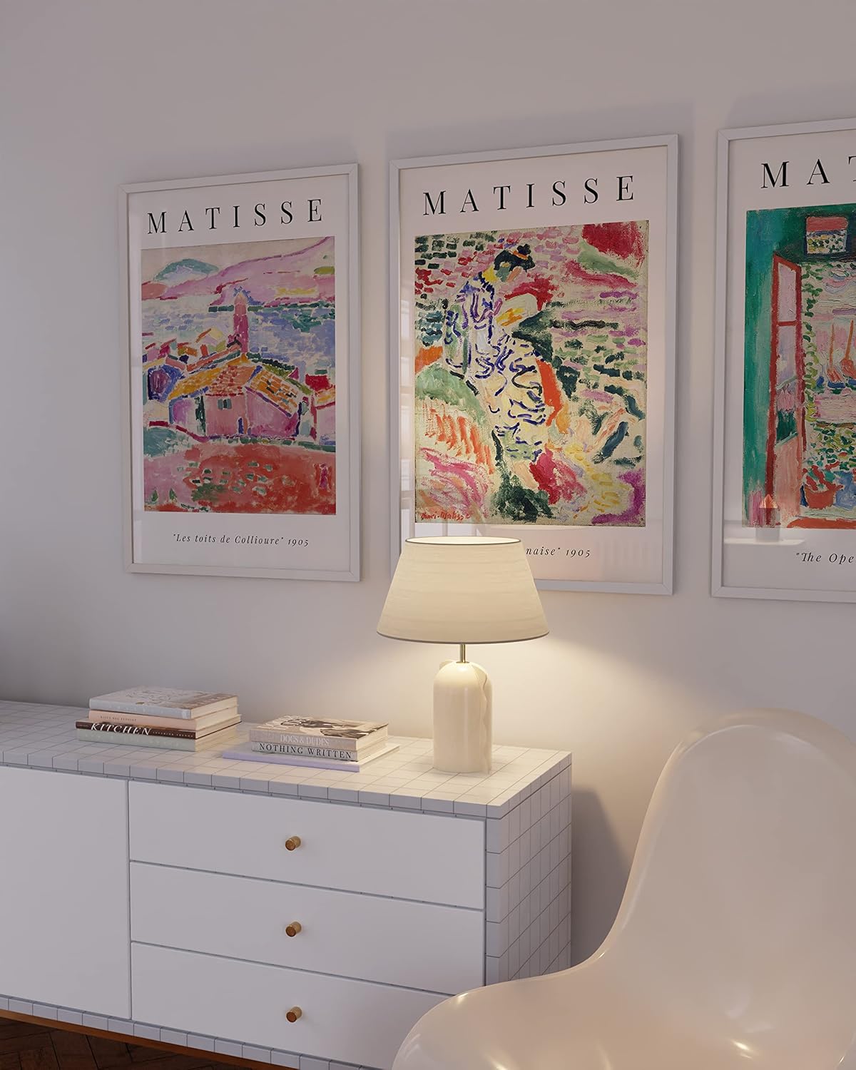 HAUS AND HUES 24x36 White Metal Picture Frames - Features Premium Aluminum, Vertical & Horizontal Hang, Shatterproof Plexiglass - Ideal for Home, Room, Office (24x36 in, White, Set of 9)