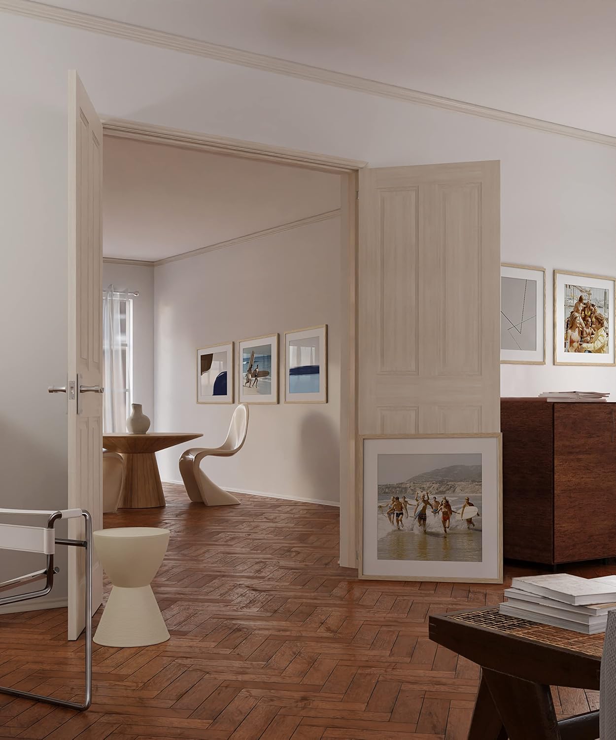 HAUS AND HUES Solid Oak Wood 20”x20” Picture Frames Matted to 16”x16” Set of 6-20x20 Wooden Gallery Frames for Art, Picture Frames 20x20, Photo Gallery Wall Frame Set, Bulk Frames (Beige Oak Frames)