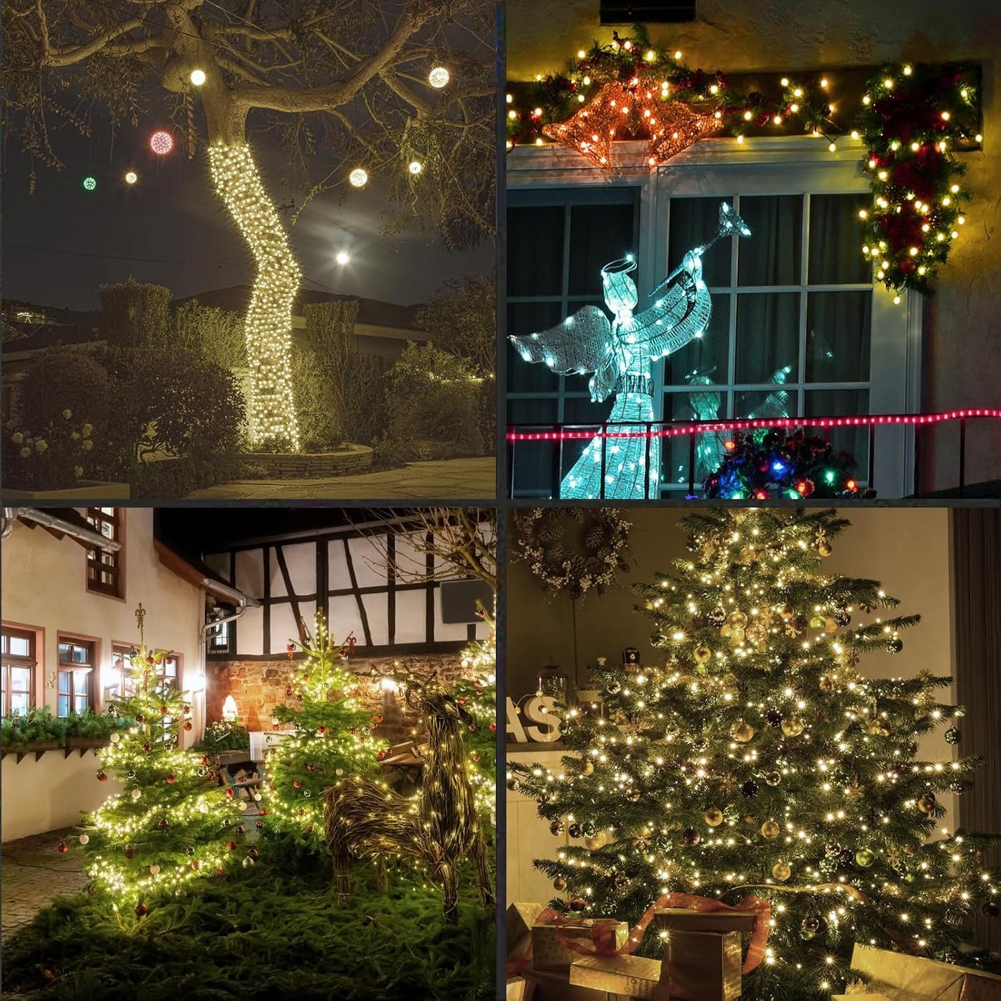 100Count (2pk of 50L) String Lights, LED Christmas Lights, 6" SPACING,Twinkle,Green Wire,Warm White