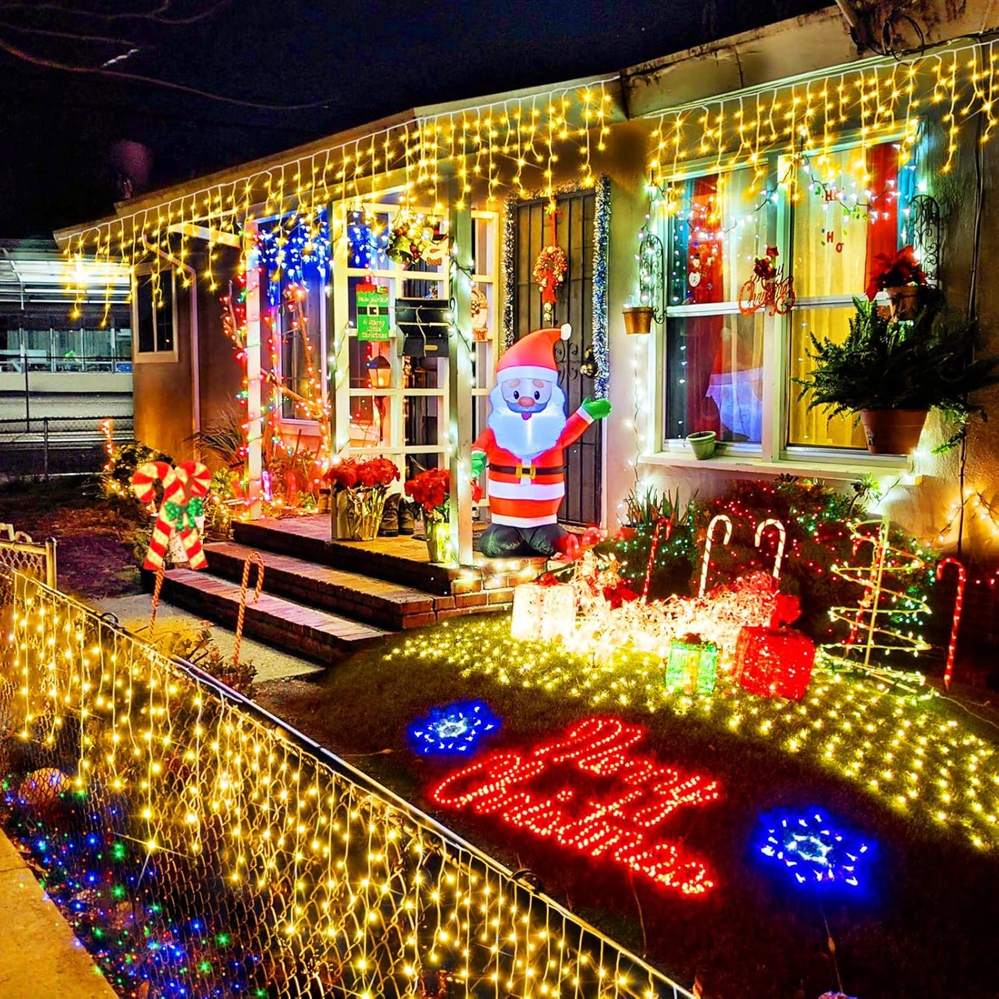 Heceltt Christmas Lights Outdoor, 131FT 1280 LED Ice Lights for Outside, 90 Drops Ice String Lights with 8 Modes, Waterproof Timer & Memory for Yard, Garden, Eaves, Patio, Party (Warm White)