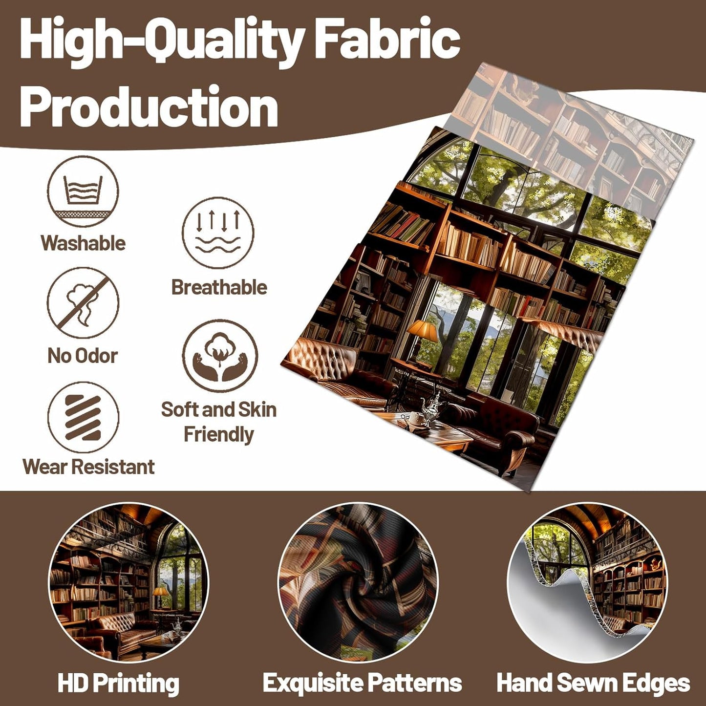 dueeia Book Library Tapestry Wall Hanging Medieval Bookshelf Vintage Window Bookcase Backdrop Wall Decor for Bedroom Aesthetic Living Room Office (90.6"x70.9")