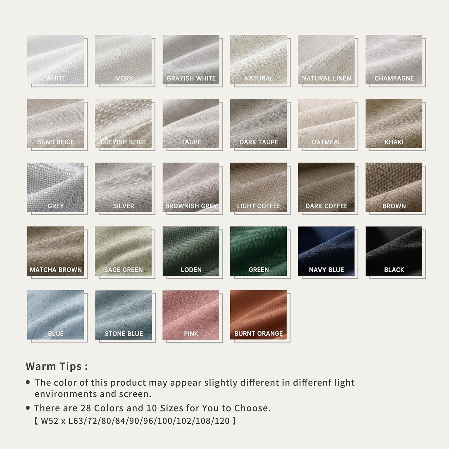 Greyish Beige Linen Black Out Curtains 80 Inch Long 2 Panels Set for Bedroom Light Blocking Curtains Greige with 100% Blackout Backing Light Taupe Thermal Insulated Room Darkening Curtain Drapes