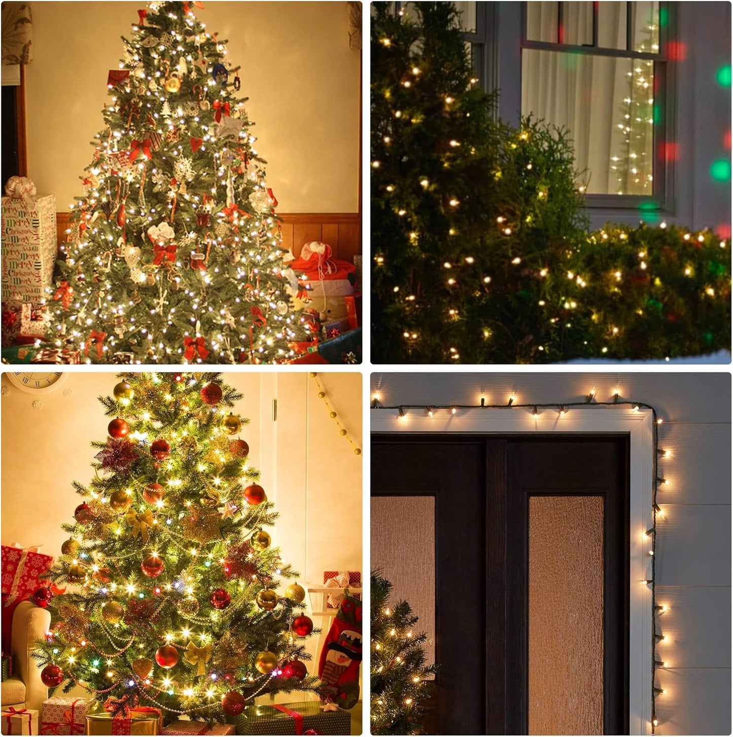 Dazzle Bright Christmas Mini String Lights, 60FT 300 Count Incandescent Waterproof Fairy Lights Plug in, Connectable Christmas Decorations for Indoor Outdoor Home Party Garden Yard, Warm White