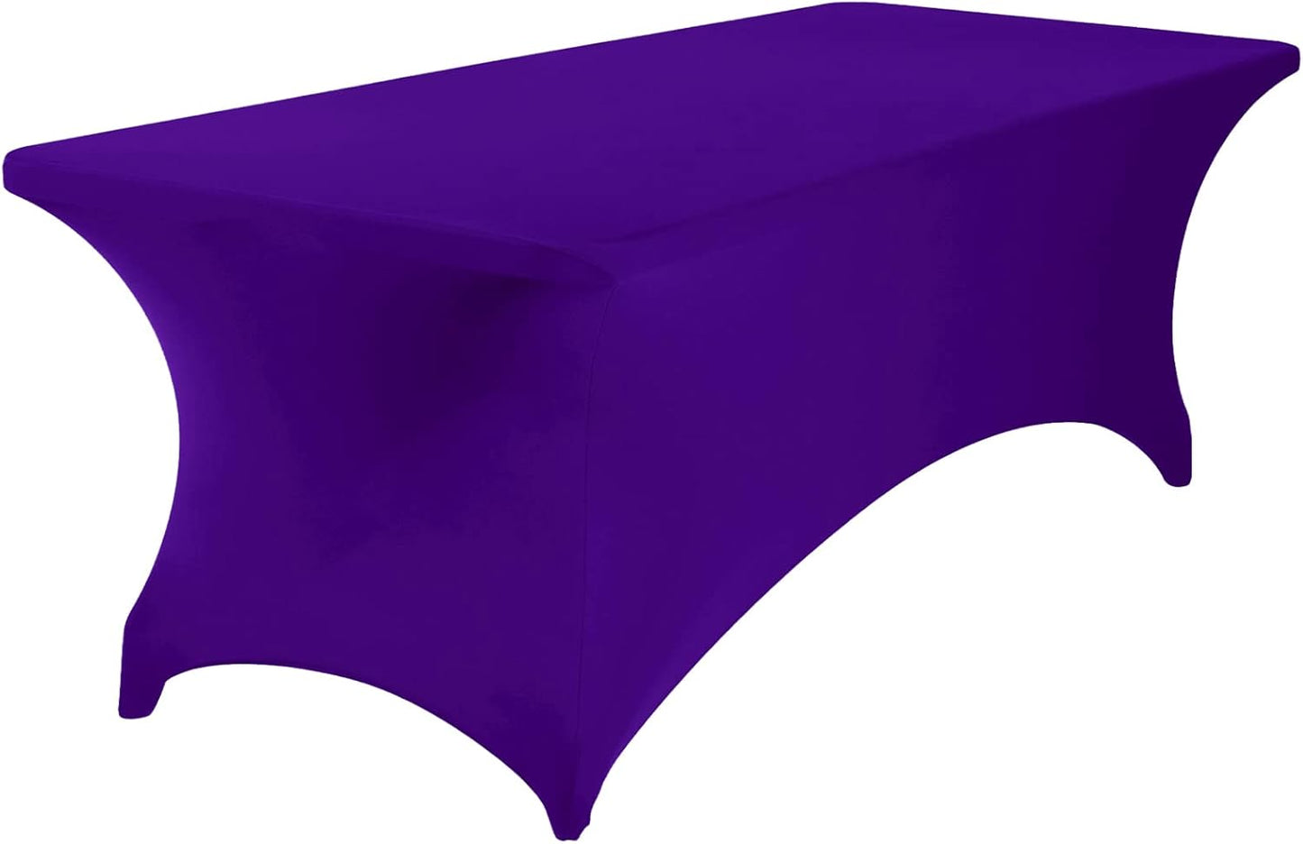 2Pack Spandex Waterproof Table Covers 8ft，Spandex 8ft Waterproof Table Cover for Party,Wedding, Banquet, and Events(Purple)