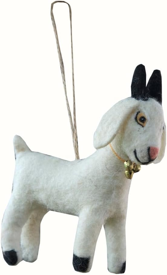 Handmade Needle Felt Goat Ornament, Gift Decor Figure