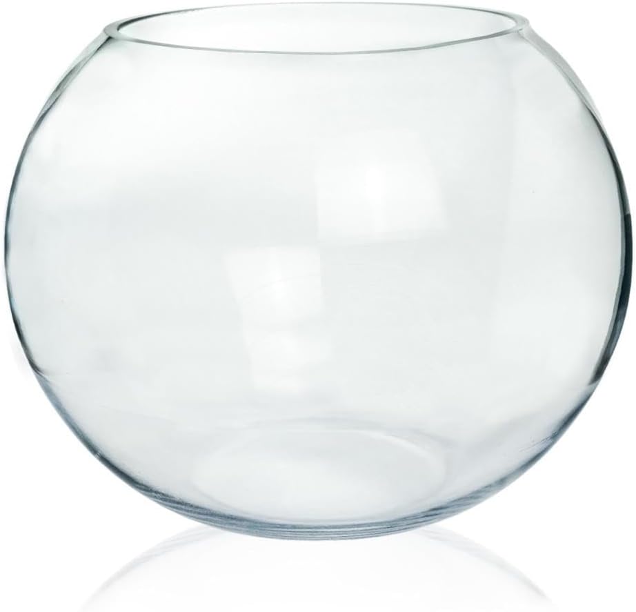 Craft And Party, Glass Bubble Vase, 8" Height x 10" Width Glass Fish Bowl, Bubble Bowl for Terrarium, Flower Centerpiece