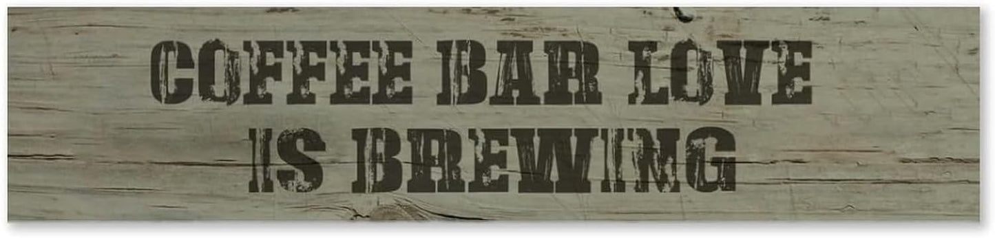 Generic Funny Wood Sign Coffee Bar Love is Brewing Rustic Wooden Hanging Sign Home Farmhouse Kitchen Wall Decoration 16 x 4 Inch