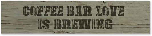 Generic Funny Wood Sign Coffee Bar Love is Brewing Rustic Wooden Hanging Sign Home Farmhouse Kitchen Wall Decoration 16 x 4 Inch