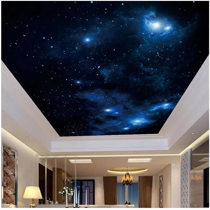 Custom 3D Galaxy Wallpaper Beautiful Starry Sky Ceiling Wall Mural Modern Living Room Bedroom Ceiling Planets Wallpaper