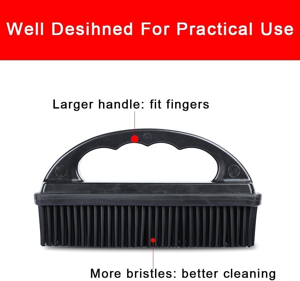 Rubber Pet Hair Removal Brush Lint & Hair Removal Cat Dog Hair Remover Brush Pet Hair Removal Tool Silicone Lint and Debris Remover for Cleaning,Grooming,Lint and Fur Removal,Home (Red&Black)