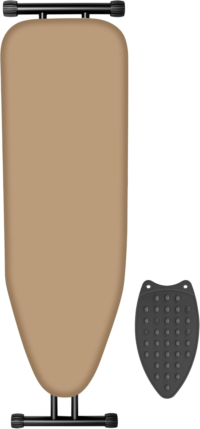 Ironing Board with Heat Resistant Cover, 43x13 Compact and Space Saver Iron Board,Height Adjustable,Easy to Fold,Stable Structure
