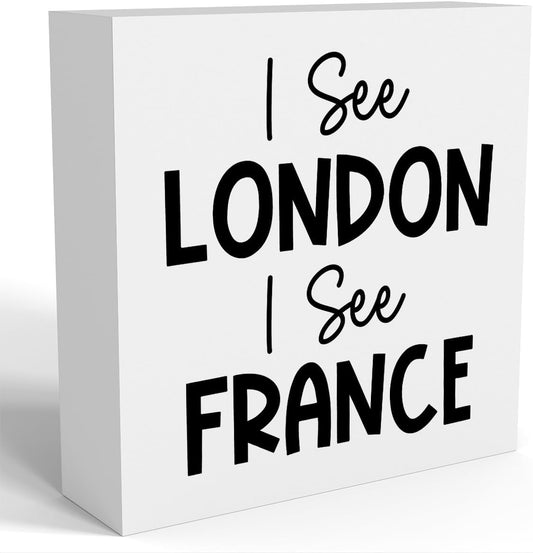 Funny Bathroom Decor, Funny Bathroom Wall Art, Black and White Bathroom Decor, Cute Bathroom Decor, Bathroom Decor for Shelves, Wooden Box Decor Sign for Home Farmhouse Office Living Room Desk Table