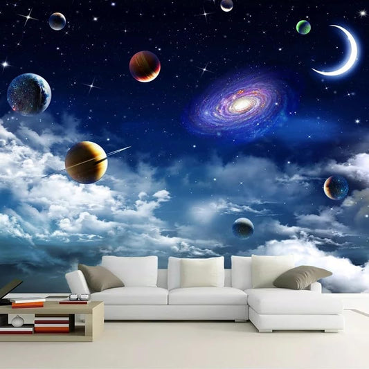 Custom Galaxy Wallpaper Universe Starry Sky 3D Photo Wallpaper Living Room Bedroom Tv Background Ceiling Wall Mural