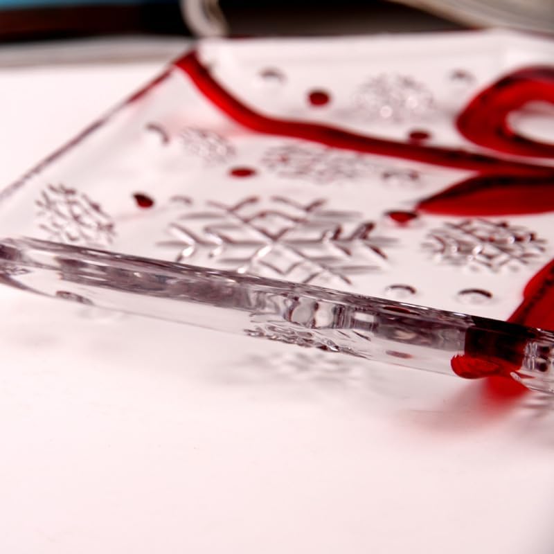 Decorative Crystal Candy Bowls Dish Glass Gift Plate, Decorative Crystal Rectangular Bowls for Home Decor, Centerpiece for Candy, Snack, Cake, Sushi