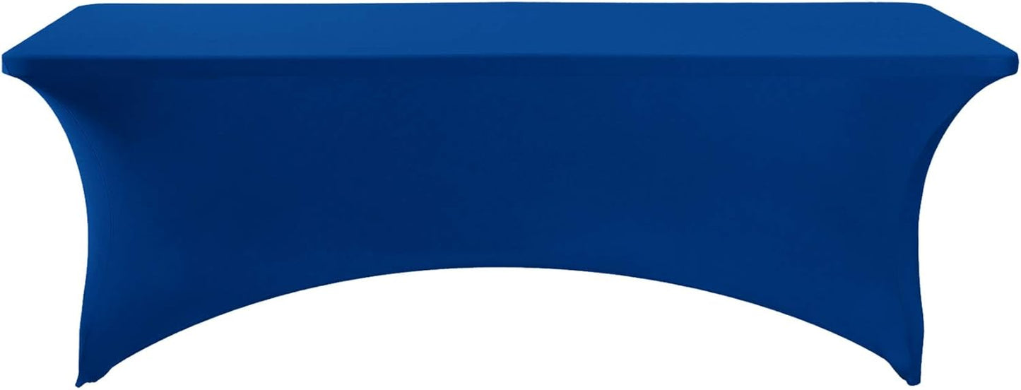 2Pack Spandex Table Cover for 8FT or 4ft or 6ft Table Universal Fitted Stretch Tablecloth for Party, Banquet, Wedding and Events-Classicblue