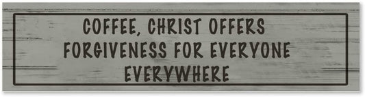 Generic Wood Sign Coffee Offers Forgiveness for Everyone Everywhere Rustic Wooden Hanging Sign Home Farmhouse Kitchen Wall Decor 16 x 6 Inch