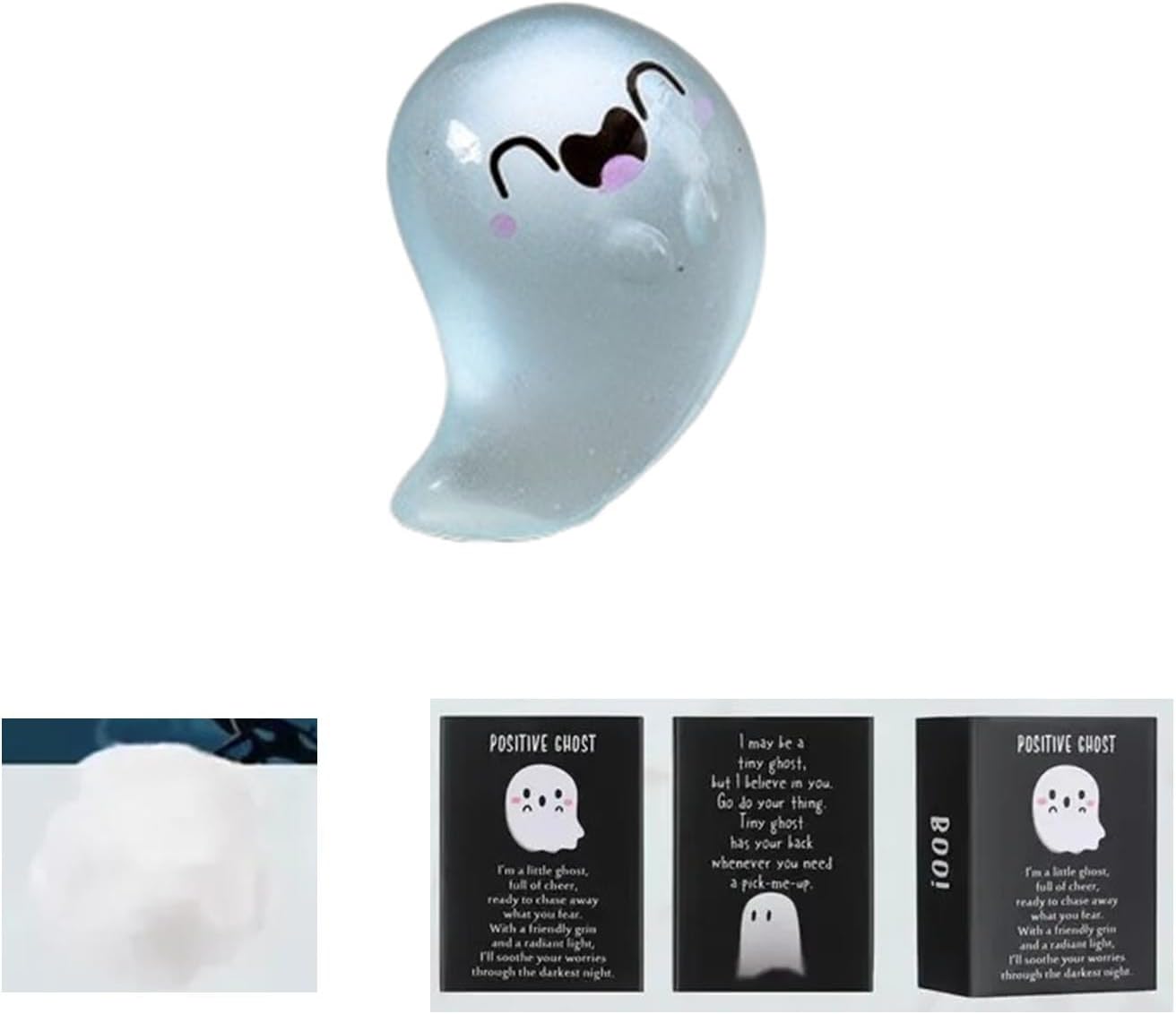 32 Sets Halloween Mini Ghost Figures with Box, Glow in The Dark Mini Resin Ghosts, Luminous Ghost Miniature Resin Figurines for Halloween Party Favors (1PCS A)