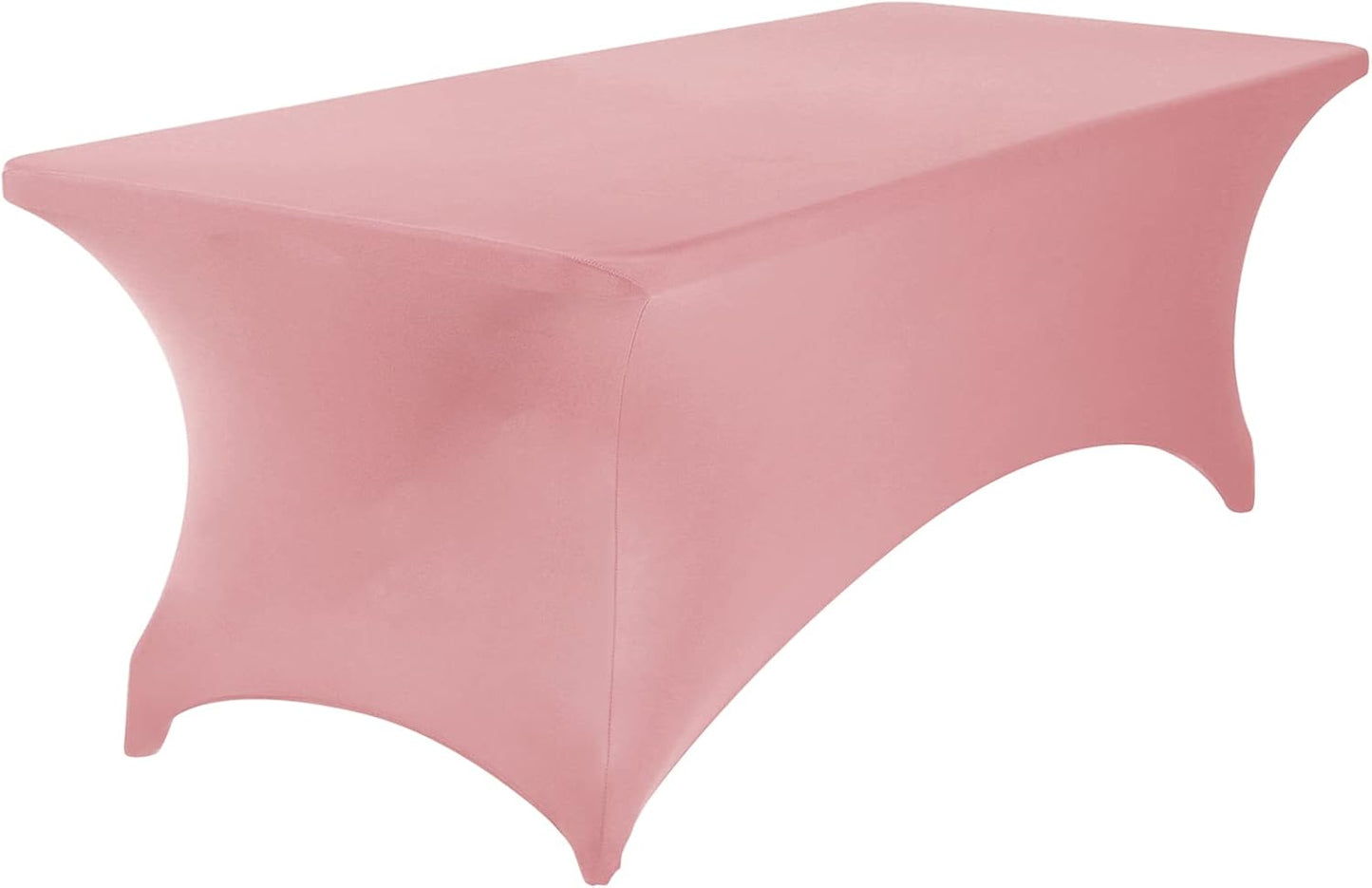 2Pack Spandex Waterproof Table Covers 8ft，Spandex 8ft Waterproof Table Cover for Party,Wedding, Banquet, and Events(Dusty Pink)