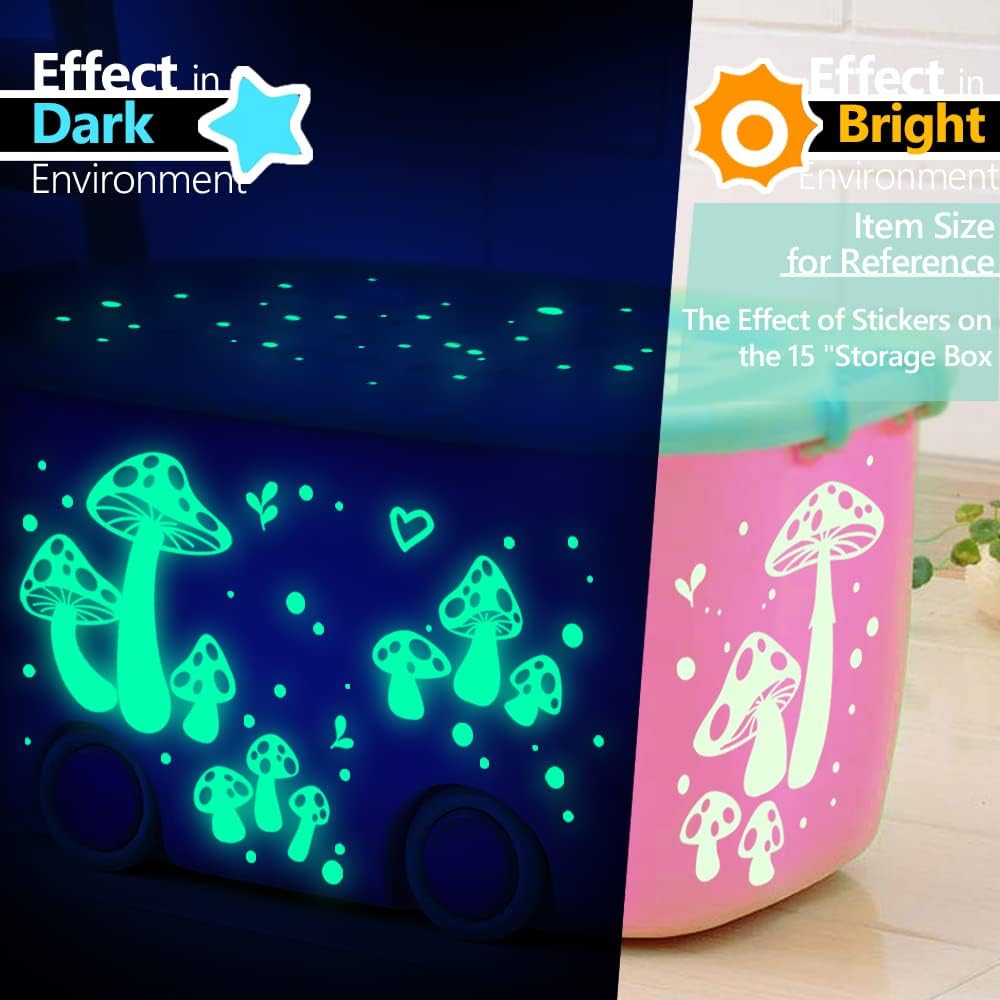 Glow in The Dark Stars - Glow in The Dark Stars for Ceiling - Glow in The Dark Stickers for Ceiling for Wall Decor Murals Decals for Art Decor Ceiling Kids Babys Bedroom Room Decorations (Mushroom)