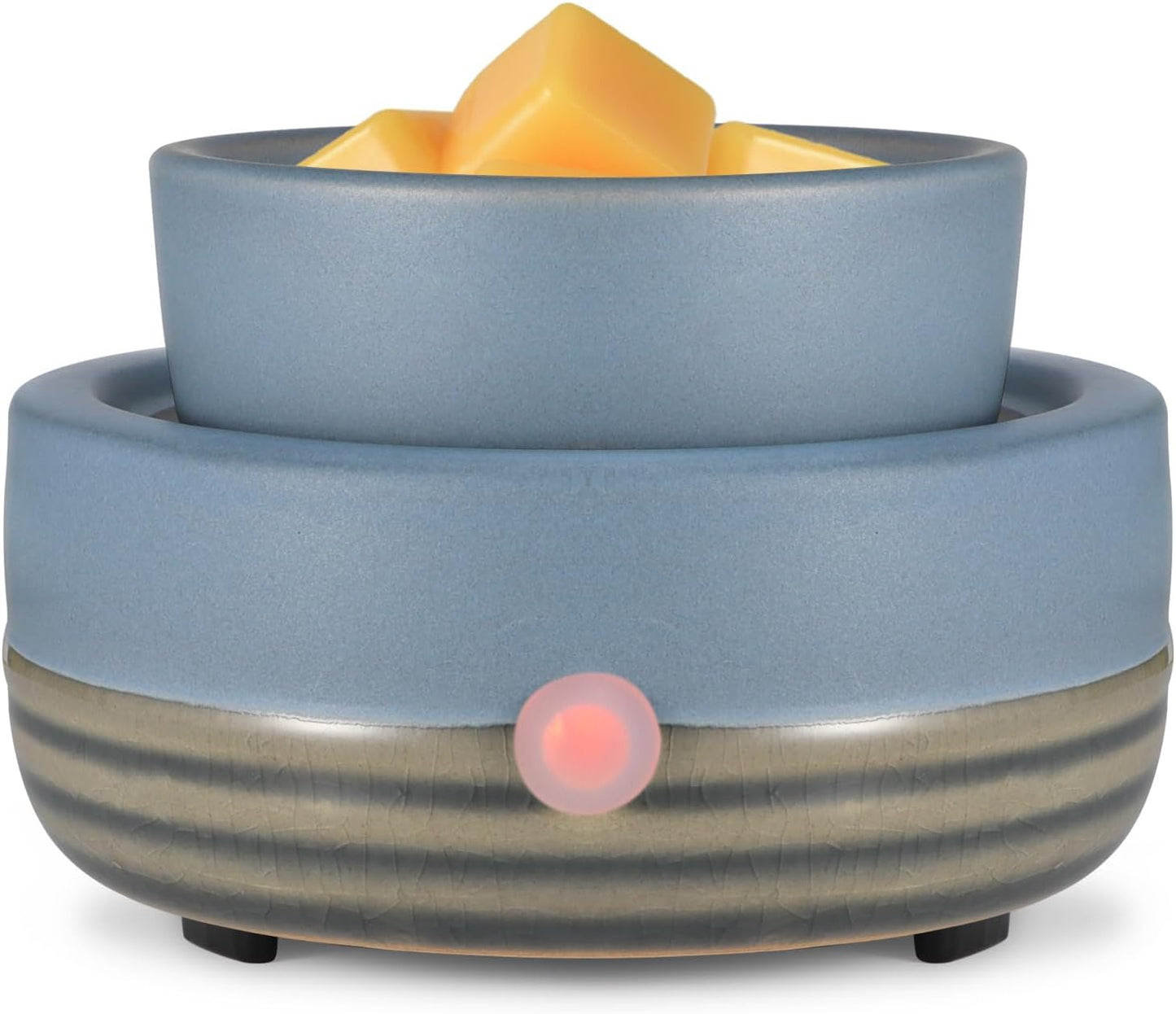 Ceramic Wax Melt Warmer,3-in-1 Electric Wax Warmer,Fragrance Wax Burner Candle Wax Warmer for Scented Wax and Home Decor, Thanksgiving Christmas Day Gifts for mom(Blue)