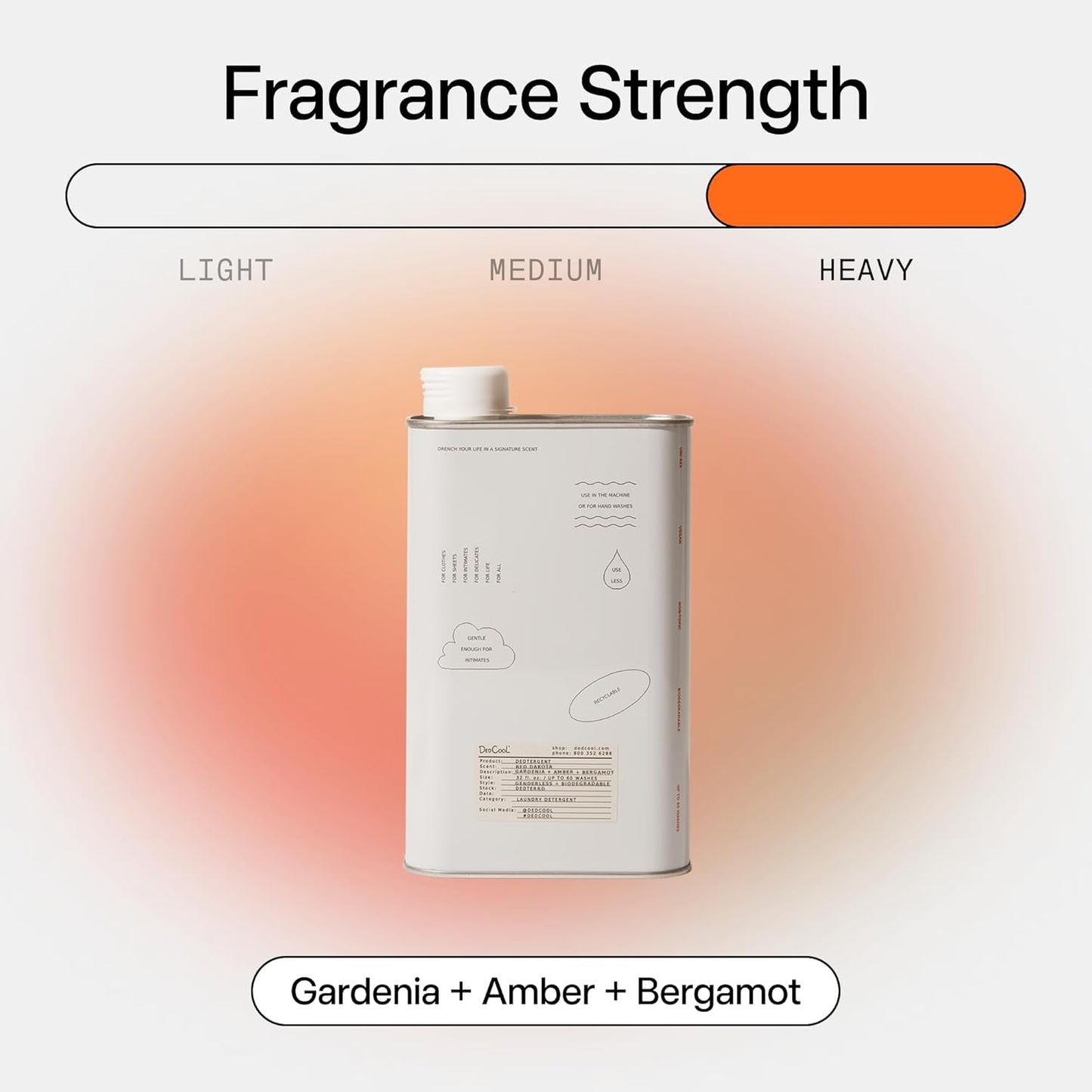 DedCool Liquid Laundry Dedtergent (Red Dakota, 32 fl oz) Luxurious Fragrance, Scented, Removes Stains, Ideal for 60 Washes, Infused with Natural Essential Oils, Vegan, Non-Toxic, Cruelty & Dye Free