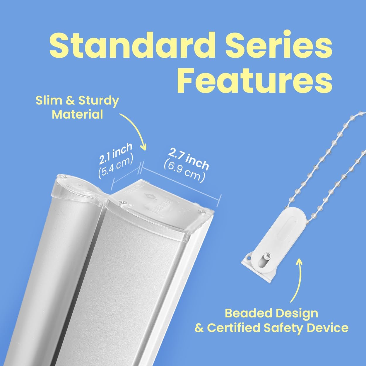 Foiresoft Standard Zebra Roller Blinds for Windows [W37 x H64 Inch, White, Basic], Light Filtering Dual Layer Shades for Bedroom, Living Room, Office, 13 Colors