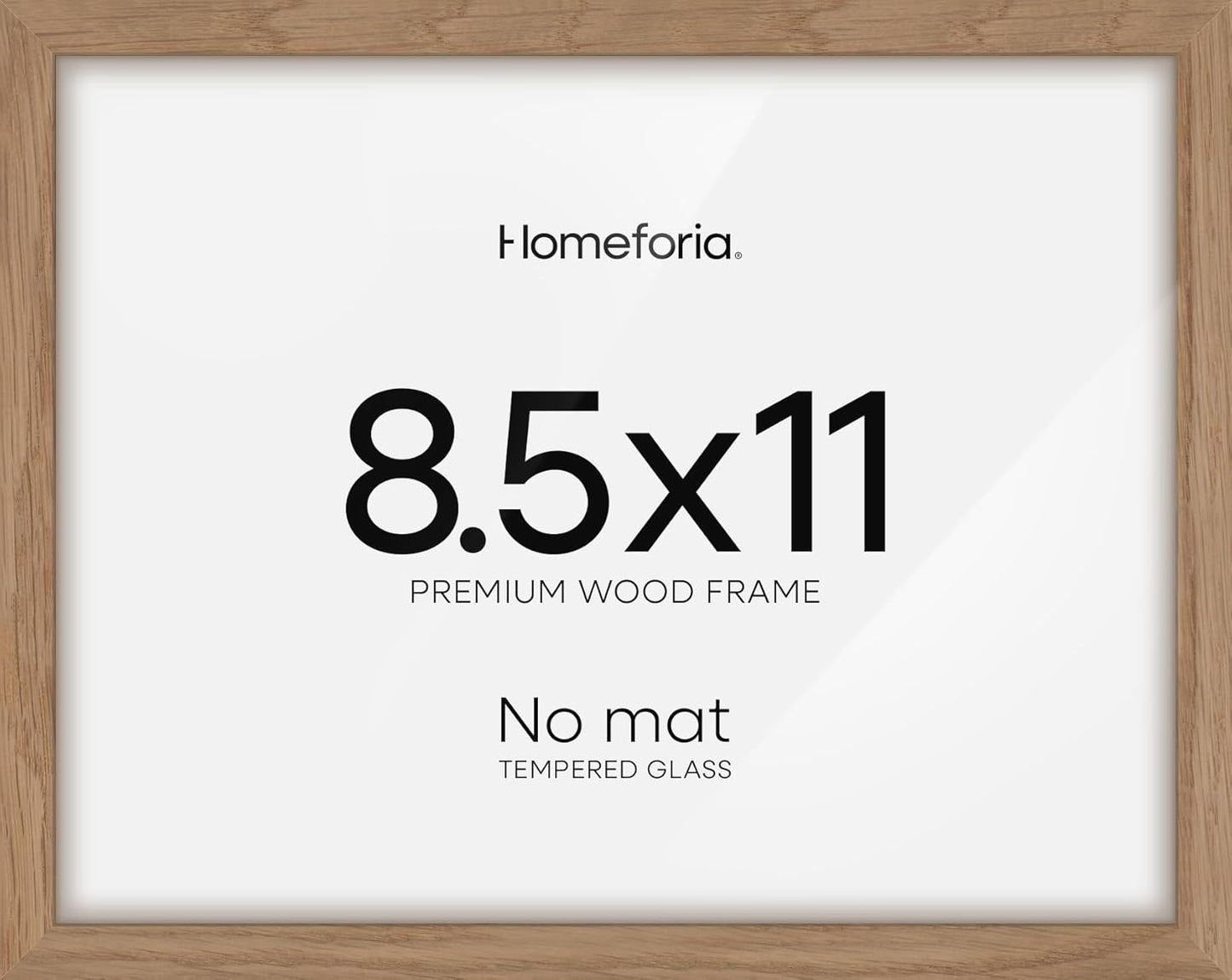 Homeforia 8.5x11 Diploma Frame Wood, High End Natural Oak 8.5x11 Certificate Frames, 11x8.5 Document Frames for Wall or Tabletop, 8.5 by 11 Award Light Wooden Frame, Tempered Glass, Wall Kit, Set of 1