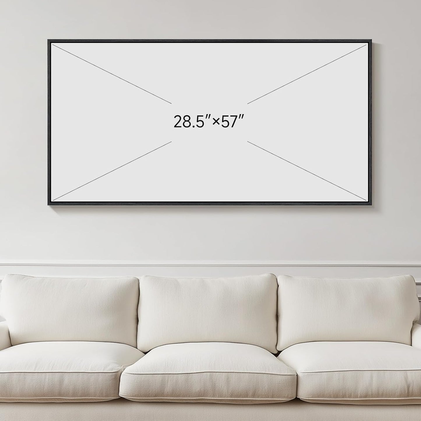 Framed Extra Large Blue Abstract Wall Art for Living Room, Modern Canvas Prints Painting Artwork for Walls, Minimalist Abstract Pictures for Living Room Dining Room Bedroom Office Wall Decor 30x60 In