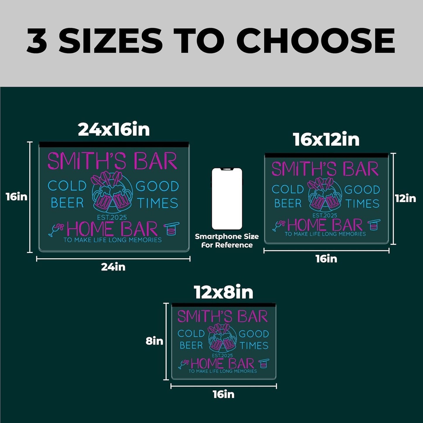 Custom Bar Neon Sign Vip Lounge Beer Home Bar Lights Decor Acrylic Table LED Personalized Lighted Signs for Men Restaurant Coffee Man Cave Workshop Garage Poker Signs Gifts