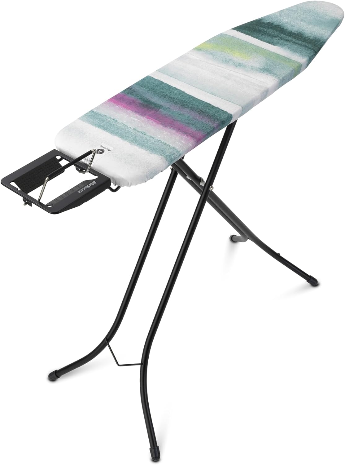 Brabantia Size A Compact Small Ironing Board (43x12 in) 7 Height Options, Adjustable Steam Iron Rest Holder (Morning Breeze) Non-Slip Feet, Anti-Collapse Child Locks