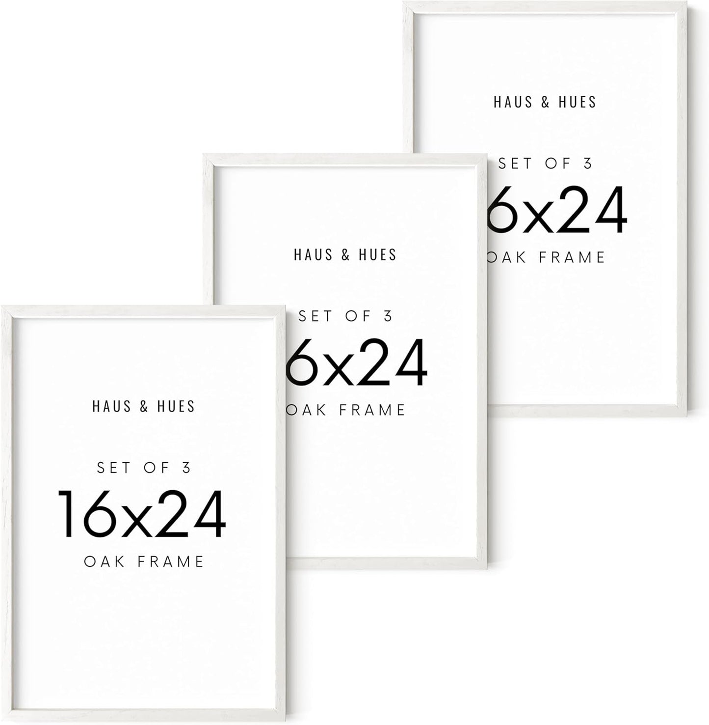 HAUS AND HUES Standalone White Oak Frame Set of 3-16x24