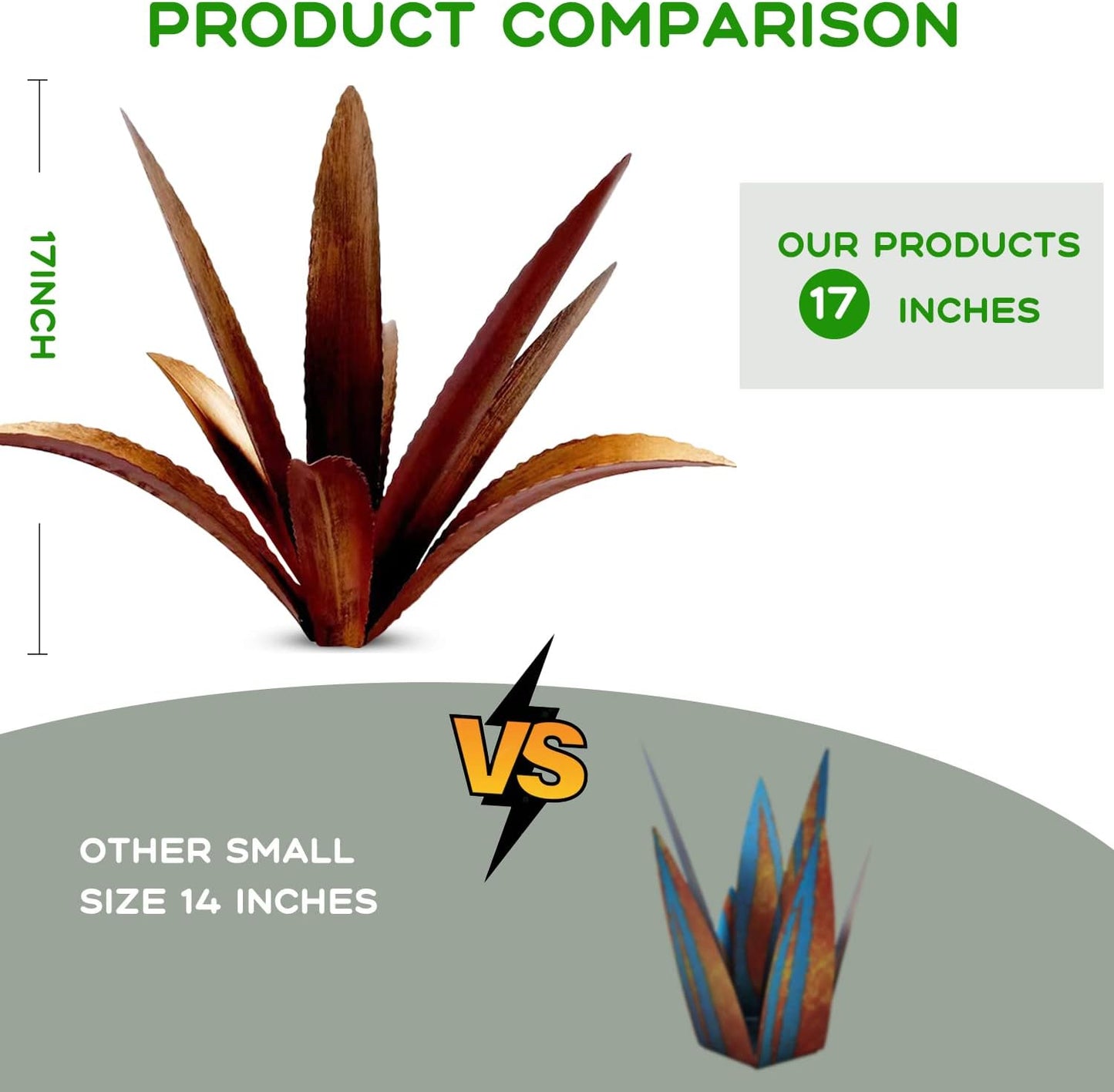 DIY Metal Agave Plant Art Yard Tequila Art Sculpture, Tequila Rustic Garden Sculpture Statue Outdoor Decor,Agave Metal Plants for Yard, Garden Lawn Ornaments (9 Leaves -Yellow)