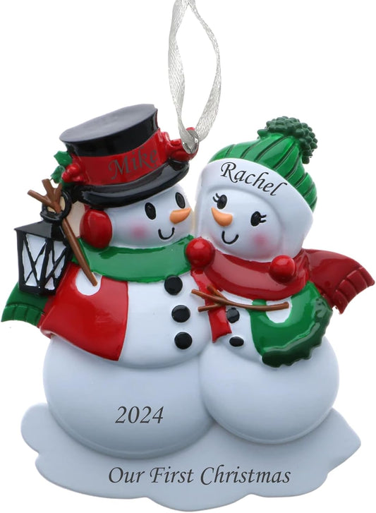 2025 Family Christmas Ornament – Personalized Ornament for Families – Custom Snowman Family Ornament – Holiday Tree Decoration Keepsake Gift (Family of 2)