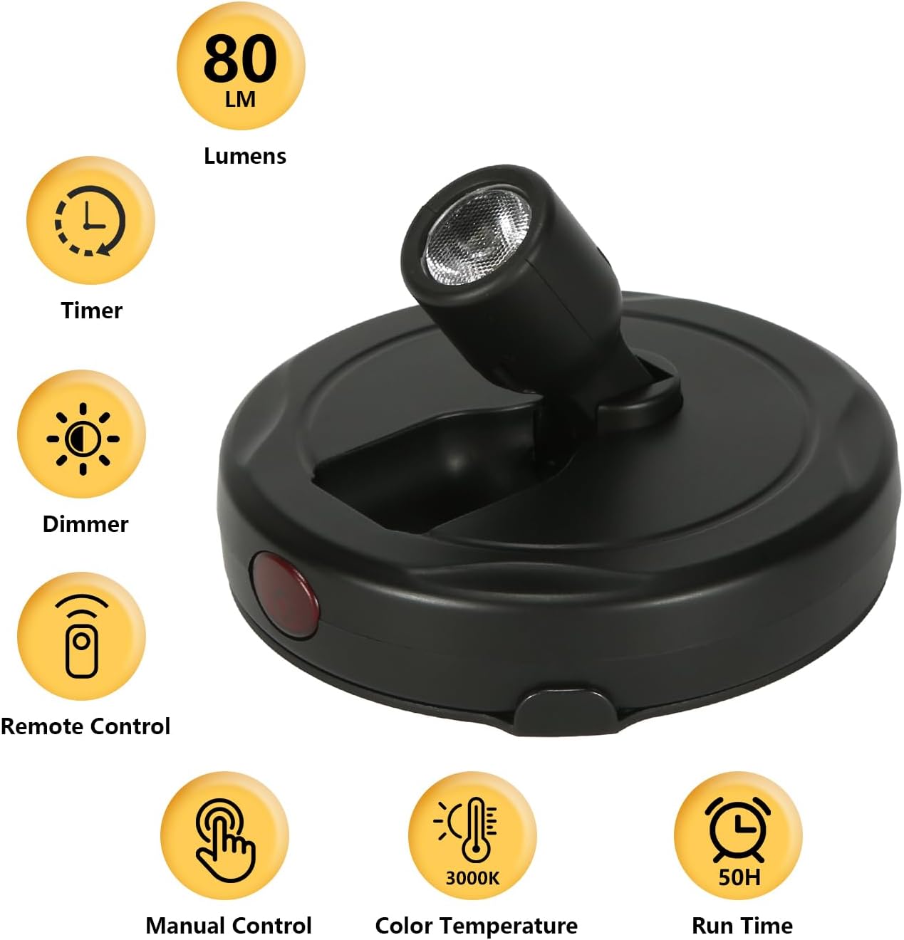 Cordless Spotlight Battery Operated, Indoor Plant Light, LED Display Puck Lights, Dimmable Accent Lighting with Remote, Uplight for Picture Tree Painting Gallery Dartboard Art Photo